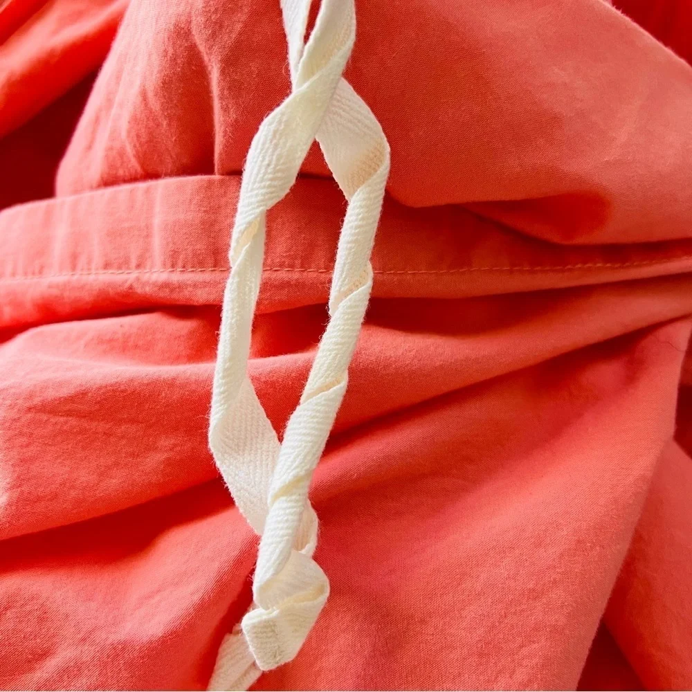 NORDSTROM AT HOME  Duvet Cover King Size 100% Cotton. Elegant Coral Ruffled .